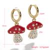 Trendy Alloy Mushroom Earrings For Women European Style Drop Oil Metal Ear Accessories
