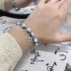 Gradient Elegant Blue Gemstone Butterfly Bracelet For Women Luxurious Summer Jewelry