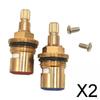 2x Brass Ceramic Stem Disc Cartridgess Sink Faucet Valve Washroom Plumbing Fixtures Home