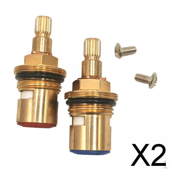 2x Brass Ceramic Stem Disc Cartridgess Sink Faucet Valve Washroom Plumbing Fixtures Home
