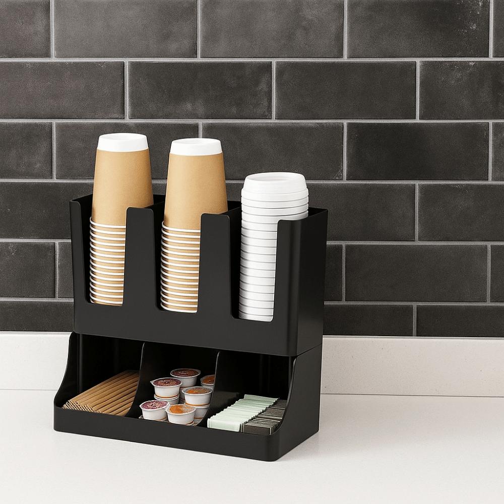 Plastic Paper Cup Storage Rack Wall Mounted Paper Cup Dispenser Straw Organizer  Office