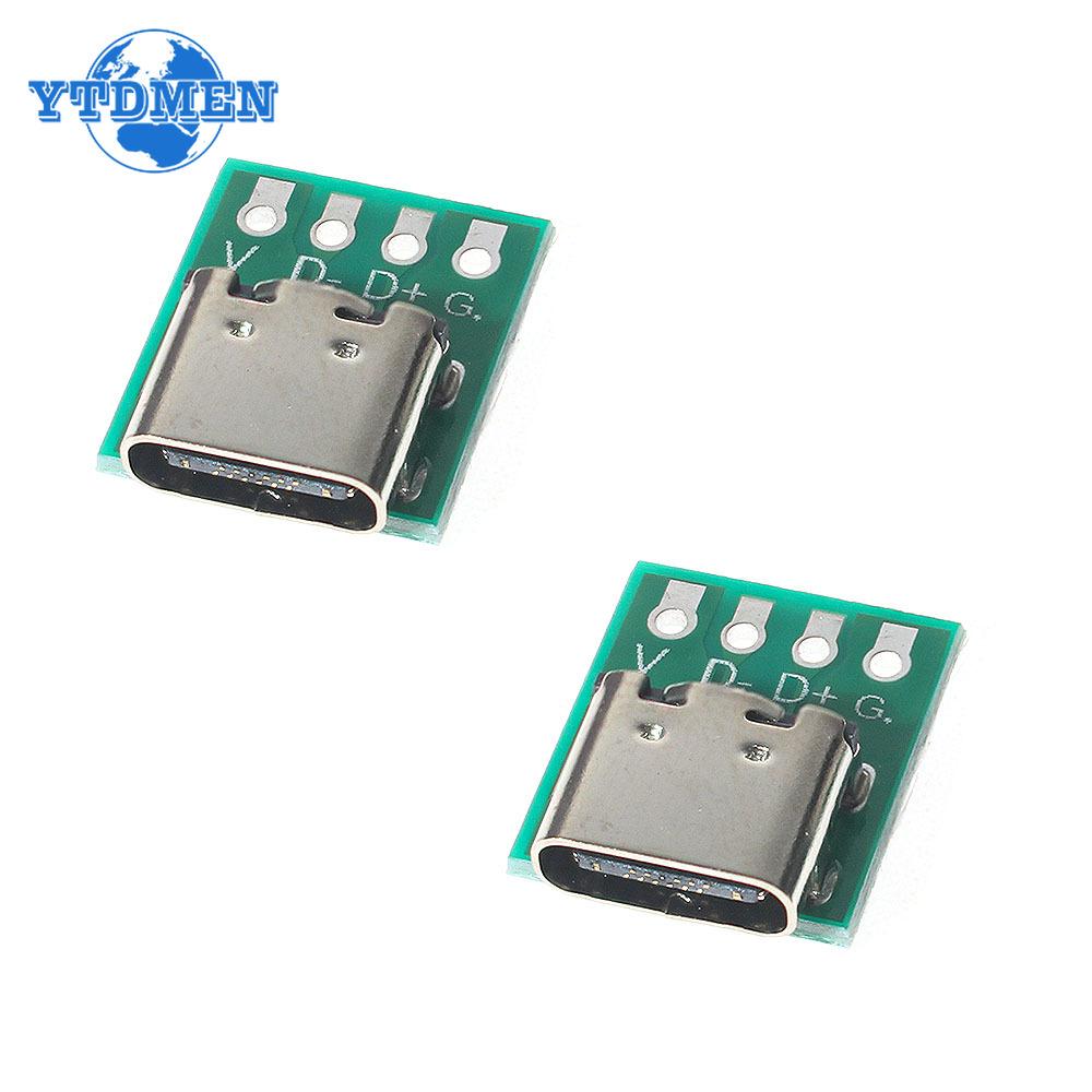 10 STÜCKE TYP C Leiterplatte 3.1 Typ C Stecker 16P Test-Leiterplattenplatte Adapteranschlussbuchse für Datenleitungskabelübertragung