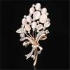 Elegant Cat's Eye Wheat Ear Brooch In Rose Gold - Floral Corsage and Scarf Buckle for Women