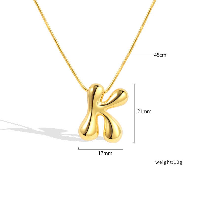 VENTFILLE 925 Sterling Silver 26 Letters Necklace For Women Gift Smooth Cute Balloon Jewelry Accessories Dropshipping Wholesale