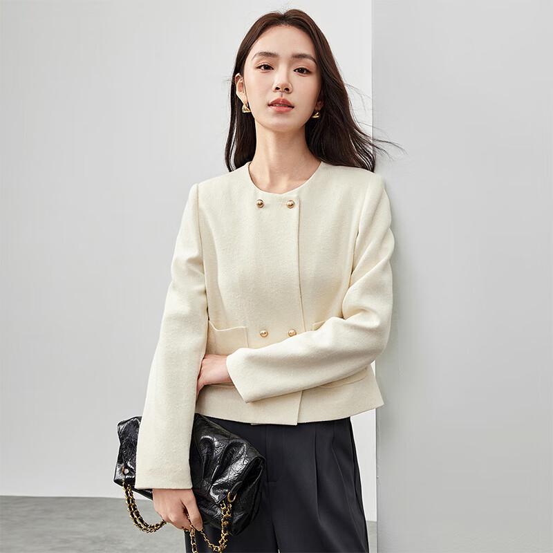 Shangdubila Women's Chic Tweed-Style Cardigan Jacket