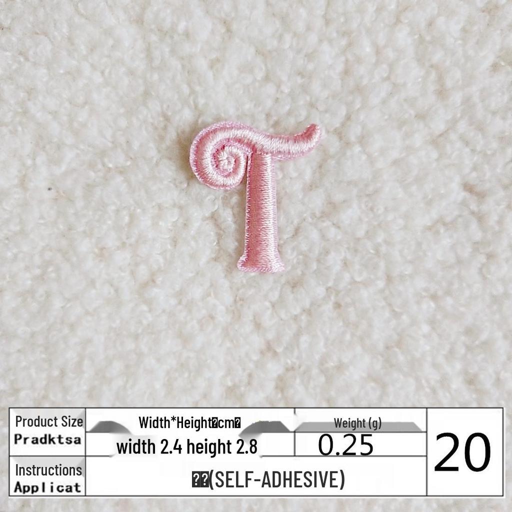 Pink English Letter Embroidery Patch for DIY Clothing