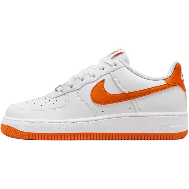 

Nike Air Force 1 Anti Slip Wear Resistant Low Top Kids Skateboarding Shoes White Orange Sneakers FV5948-113 36