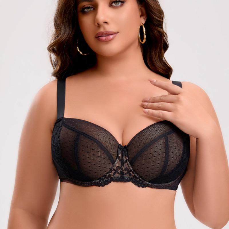 Large Size Anti-sagging Bra Breathable Contrasting Full Cup Bra for Large Breasts