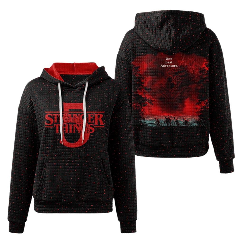 Damen Langarm Casual Print Kordelzug Hoodie Sweatshirts für Frauen Pullover mit Taschen