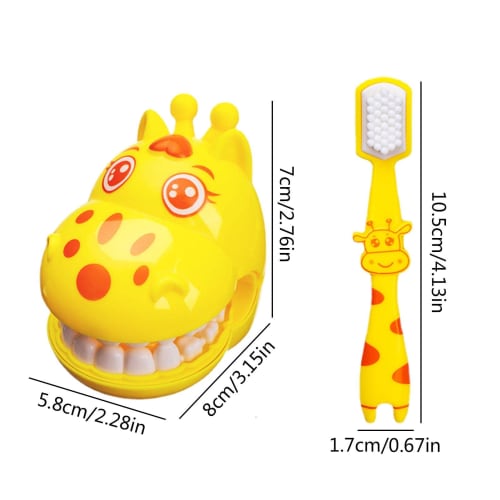 Teeth Model Toy - Toothbrush Toy, Scratch-Resistant Teeth Educational Toy | Soft Bristle Toy with Detachable Giraffe Shape, Preschool Educational Toy,