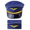Flight Attendant Costume Airline Captain Outfits Captain Hat Uniform Epaulets Neck Tie Glove for Men Women Halloween