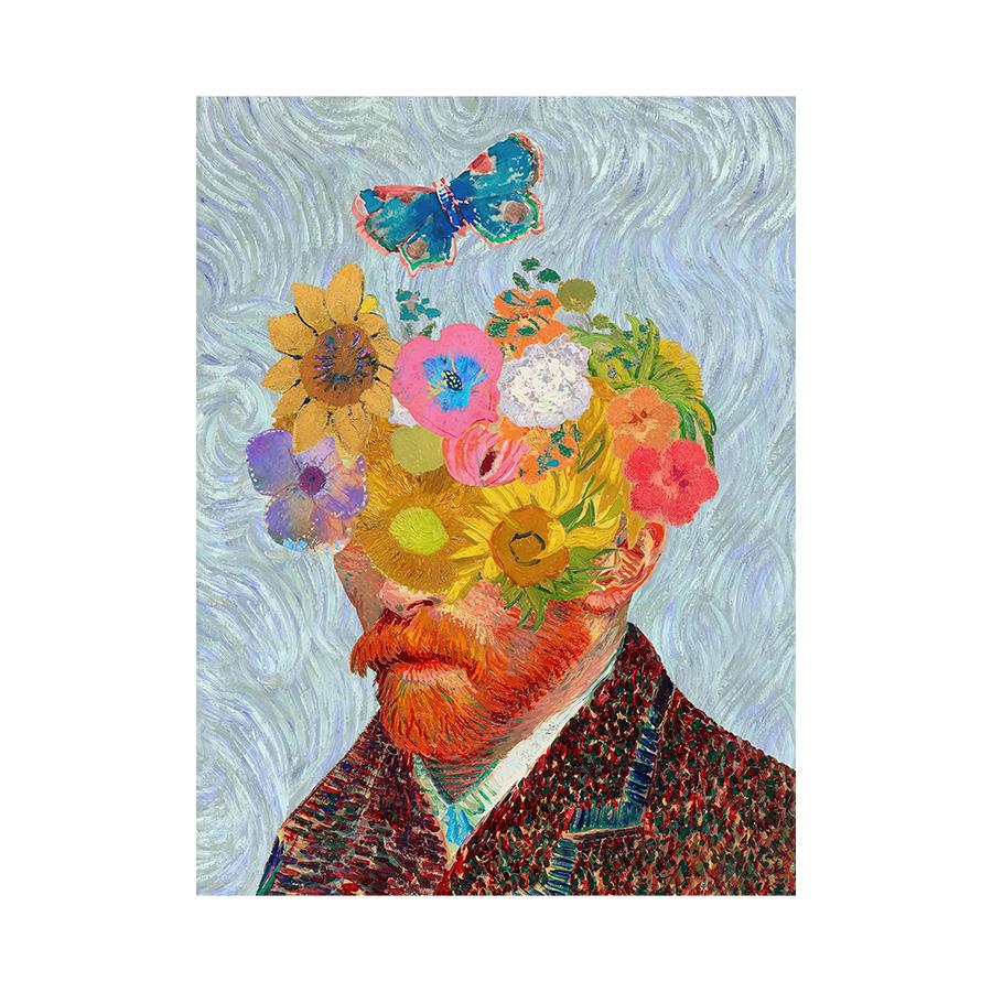 

Настенное искусство Ван Гога, альтернативное искусство, настенное искусство, печать автопортрета, известная картина маслом, синий настенный декор, домашний декор 20x30cm