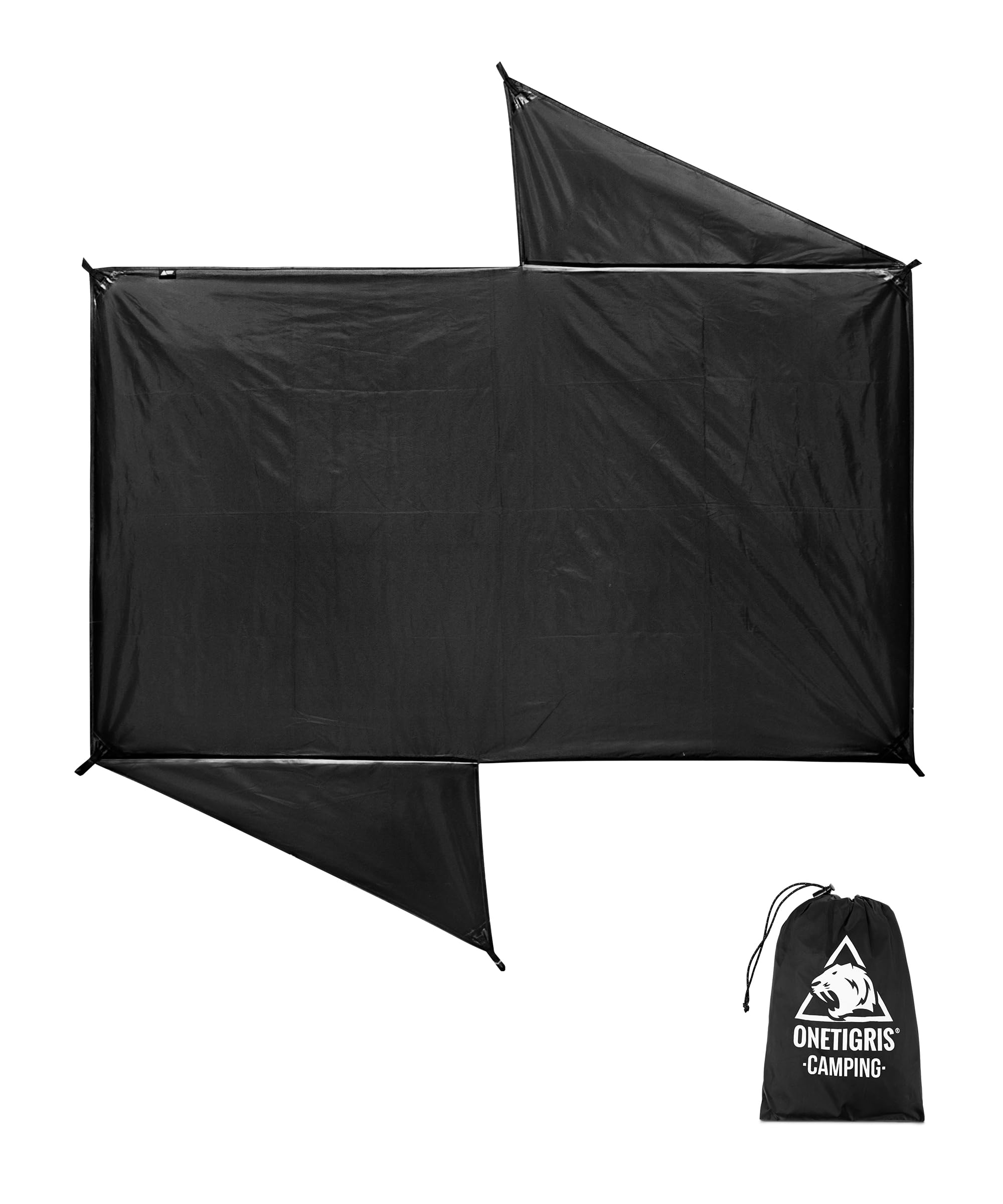 

OneTigris Tent Compatible with STELLA Camping Ground Stain Wear Water Pressure Resistance PU Easy to Storage Bag Included Sheet, Tent, Sheet, чёрный