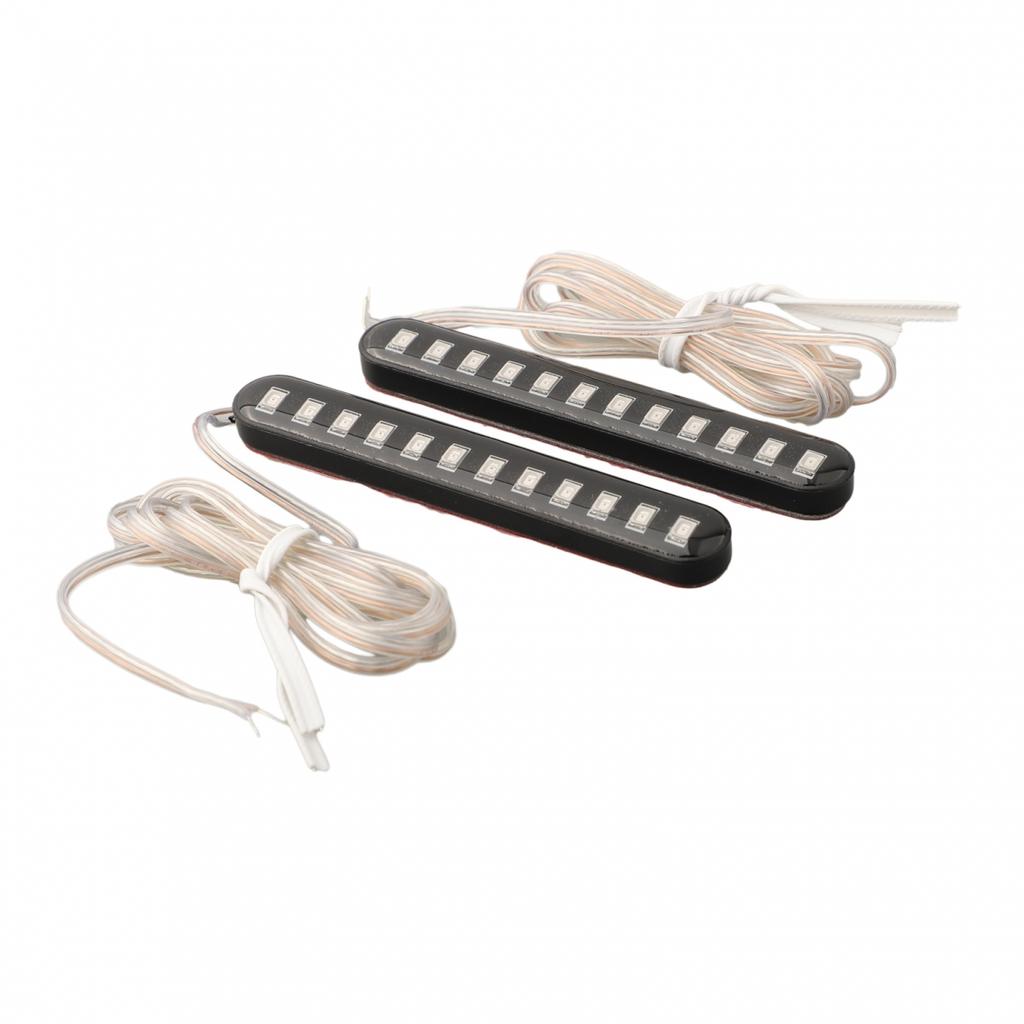 Motorcycle 2PCS Amber DC 12V License Plate Light Bar