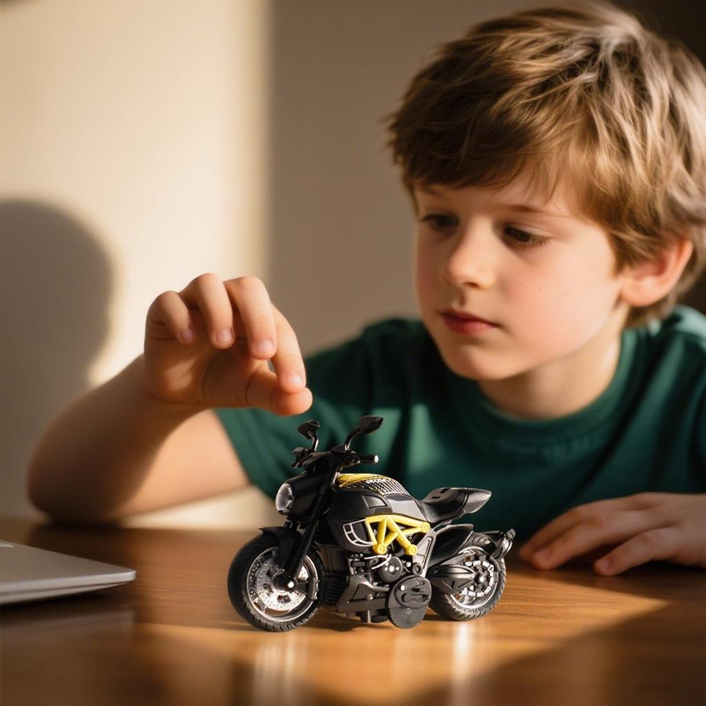Q Version Motorcycle Helmet Motorcycle Exquisite Model Deformable Toy
