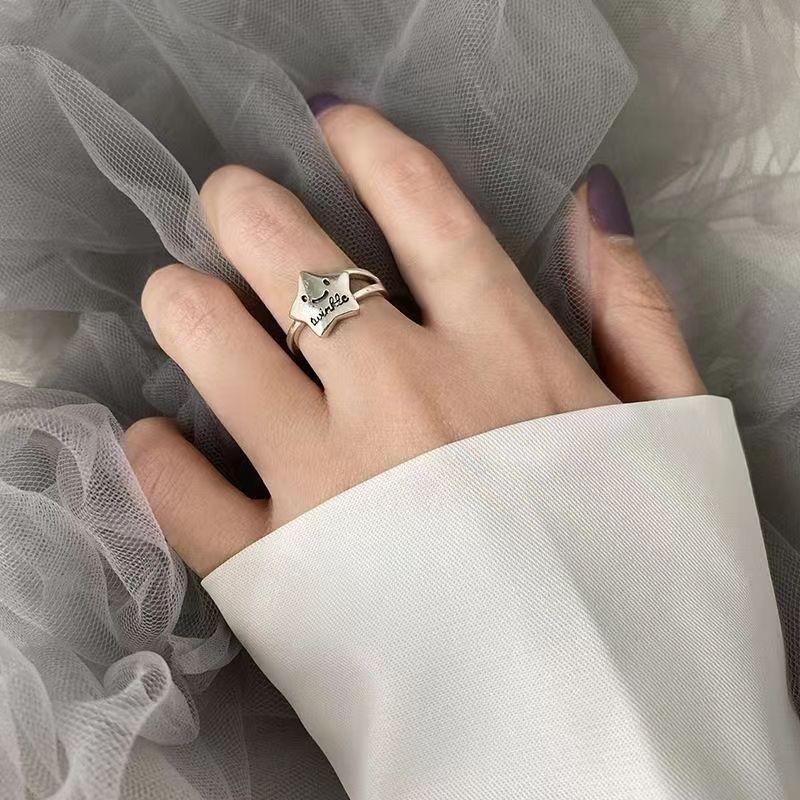 Tide Temperament, Versatile Personality, Design Sense, Star Opening Ring, Female Niche Cold Wind Index Finger Ring