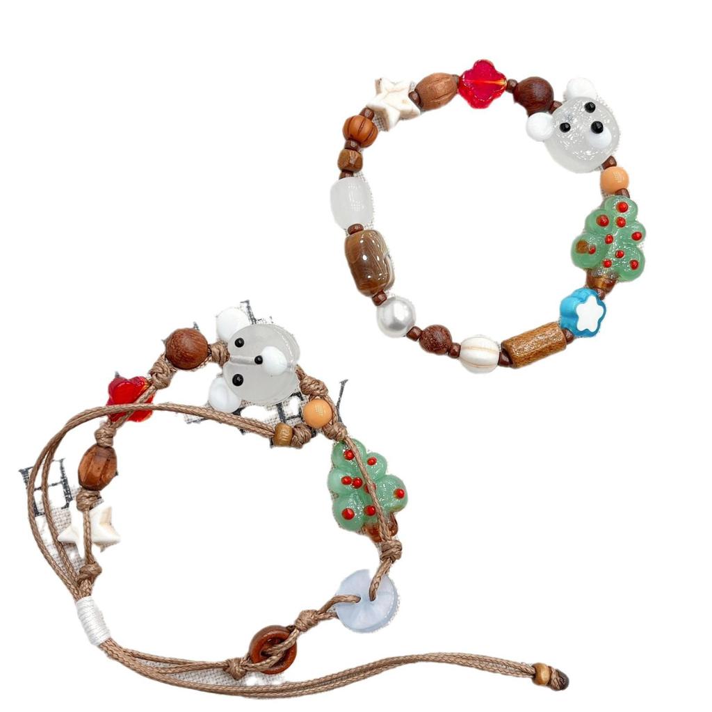White Bear Christmas Tree Bracelet: Cute, Simple, and Fashionable Design for Autumn and Winter.