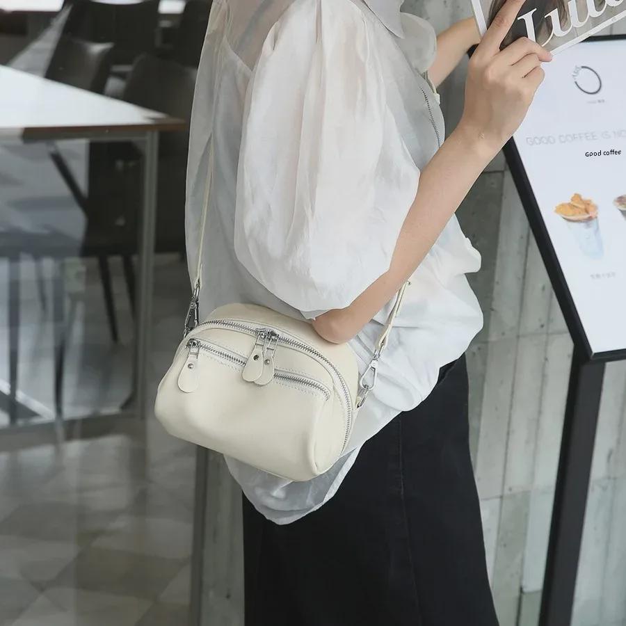 Bolso Mensajero de Cuero Vacuno Retro para Mujer 2024 - Diseño Nicho Versátil con Cuero Suave de Alta Calidad