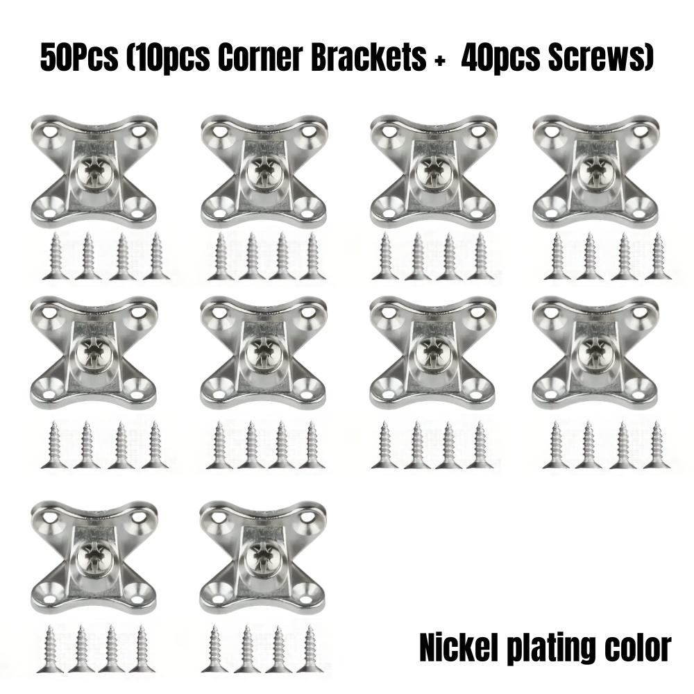 20Set-6Set Butterfly Corner Bracket with Screws Detachable Corner Brace L Shape Right Angle Metal Brace for Furniture Drawers