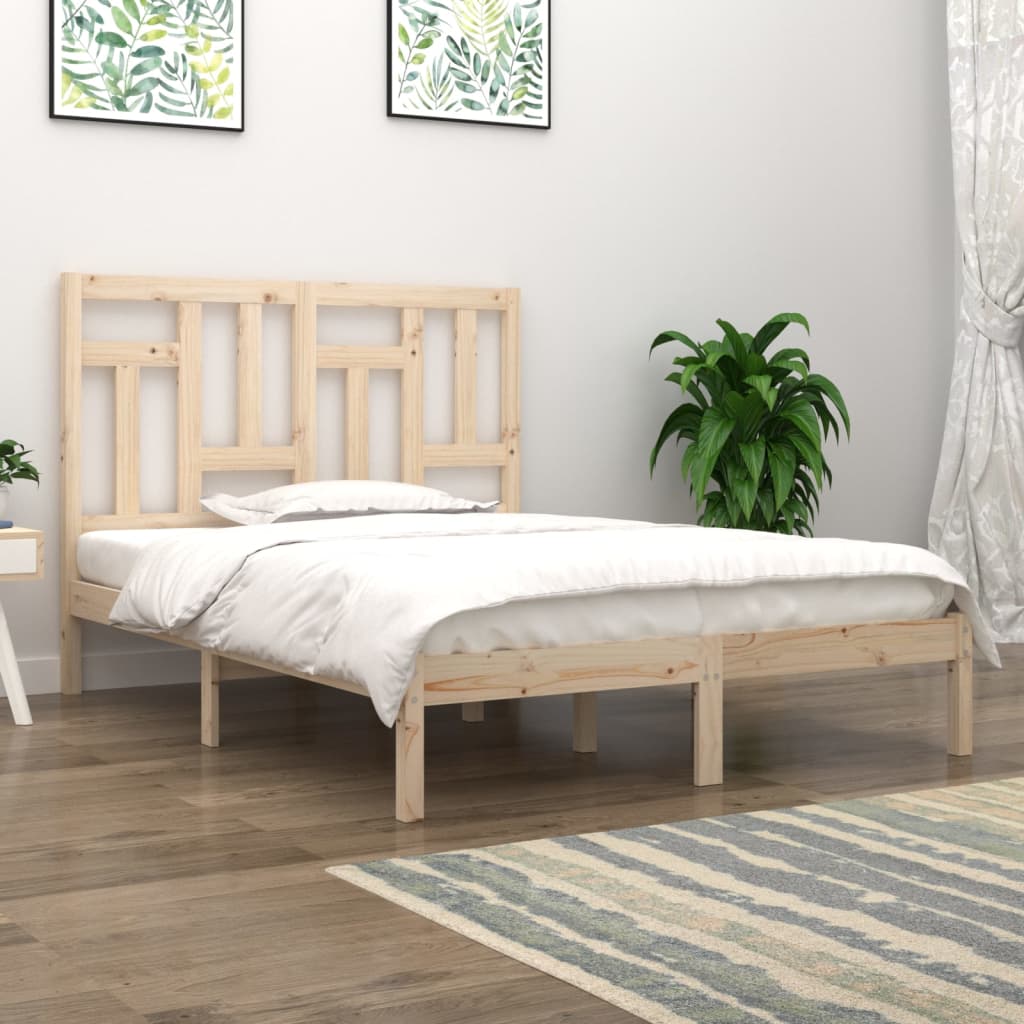Solid Wood Bed Frame without Mattress 140x200 cm Pine Wood