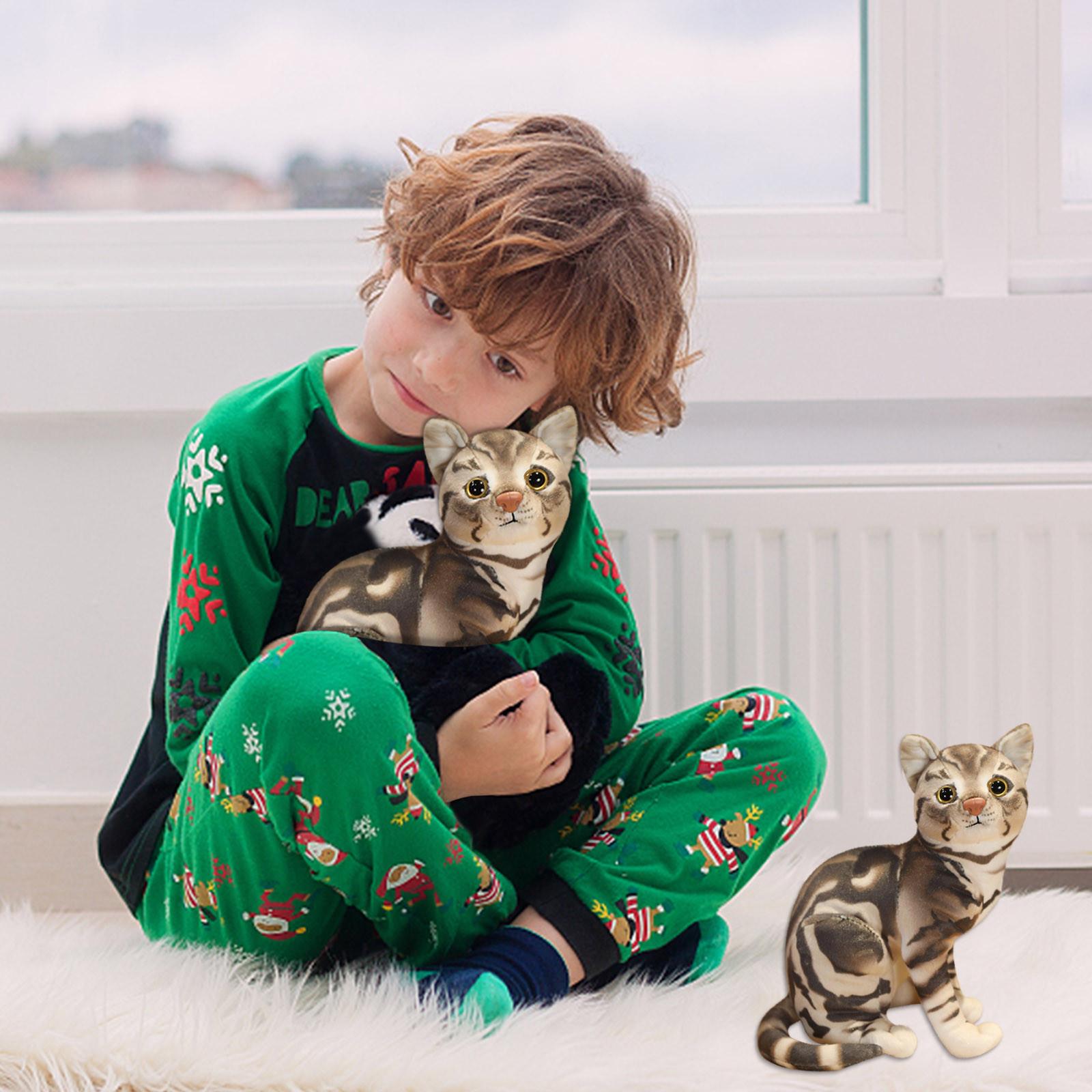 

27cm Cute Simulation Cats Plush Toys Stuffed Soft Dolls Home Decor Gifts