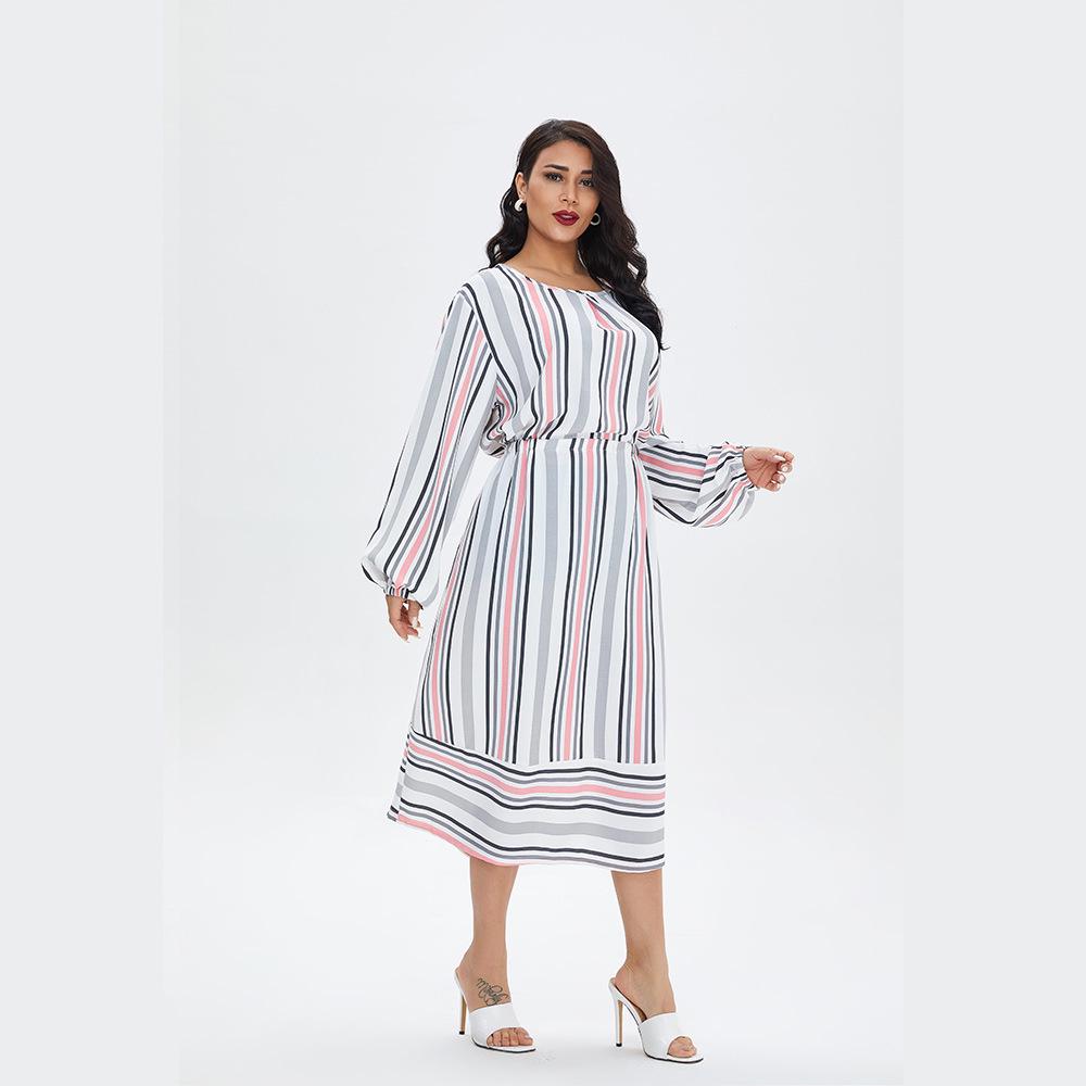 Plus Size Arabic Muslim Casual Robe - Spring/Summer Middle Eastern Dress