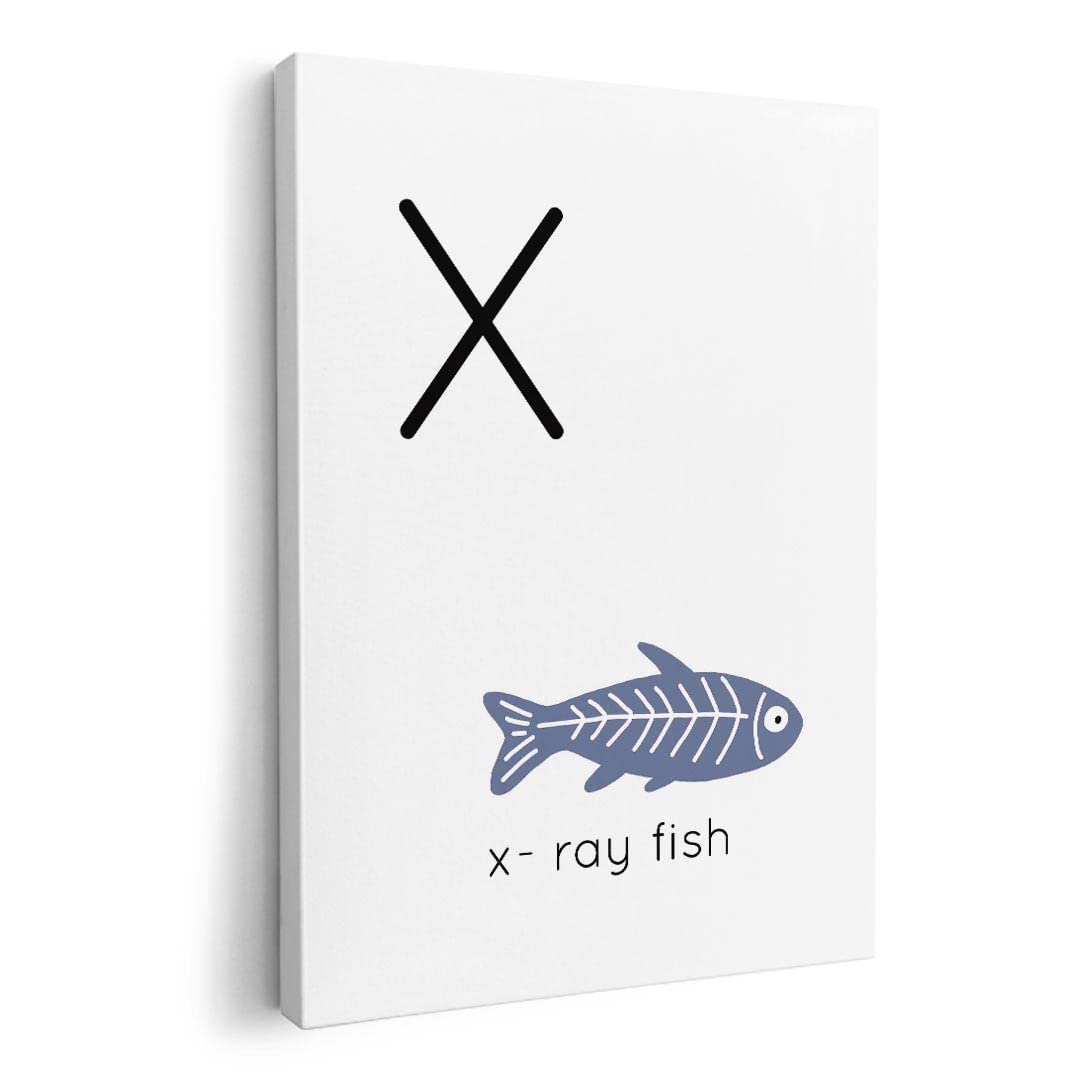 

Art Panel Painting Decoration igsticker 420mm x 297mm A3 Photo Wall Hanging Wooden Frame Interior Stylish 019957 Animals Alphabet X fish x-ray
