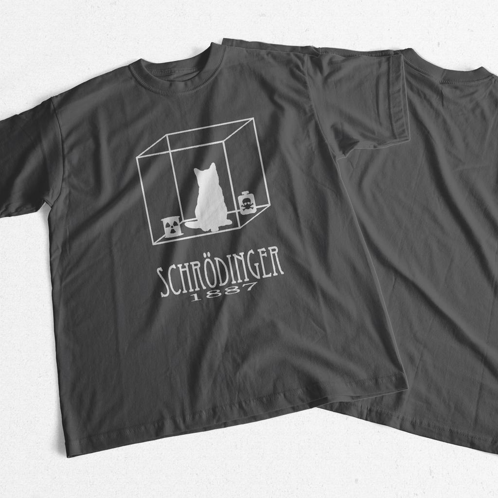 COOLMIND 100% Cotton Schrodinger Cat Print Big Size Men T Shrit Casual Sort Sleeve Cotton Summer Men Tshirt Male Tee Shirts