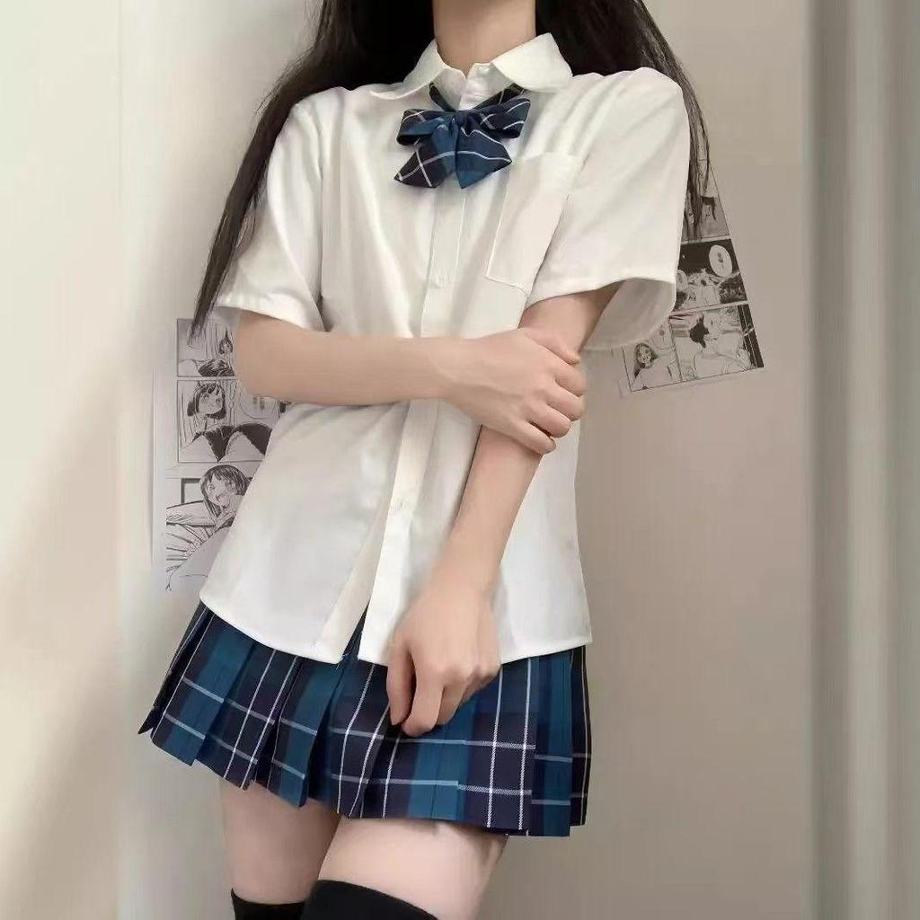 JK Academy Style Women's TR Fabric Shirt - Long/Short Sleeve Blouse for School, Summer Versatile