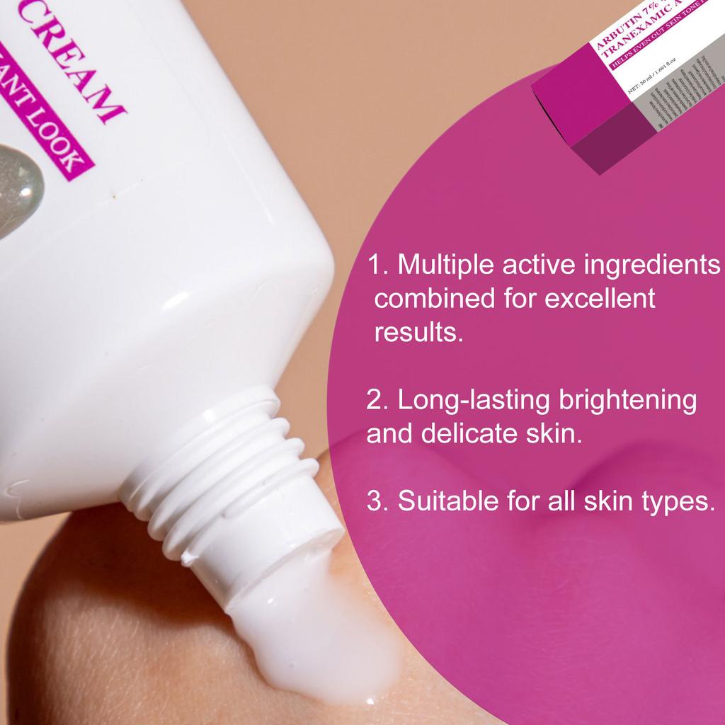 Arbutin & Tranexamic Acid Face Cream – Brightening & Hydrating Treatment for Uneven Skin Tone less
