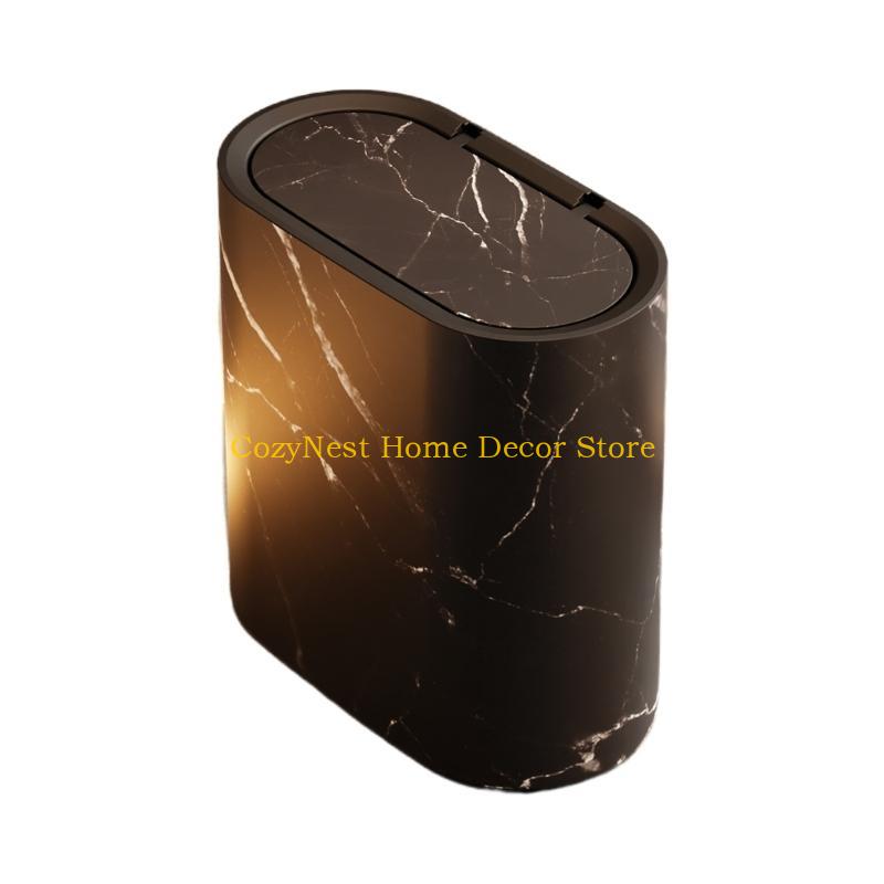 92MF Small Trash Can with Lid  Lidded Waste Bin For Bathroom Cabinets Nightstands чёрный