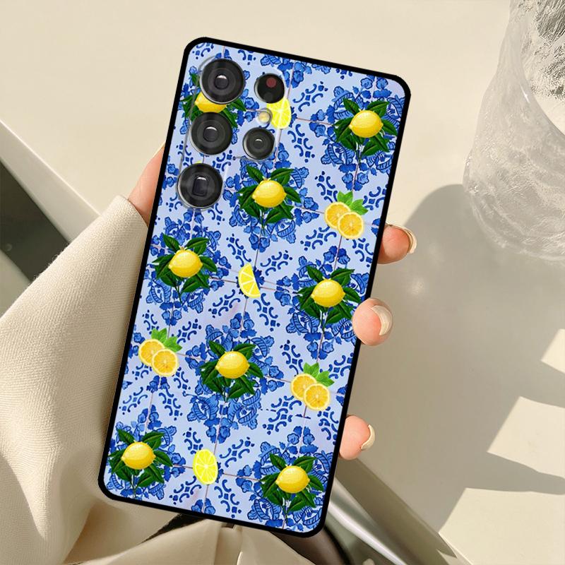 Mediterranean Lemon Case For Samsung Galaxy S25 Ultra S21 S22 S23 S24 Ultra S9 S10 Plus S20 FE S25 FE Back Cover