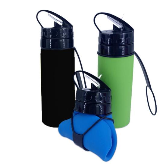 450ml Collapsible Water Bottle with Handle BPA Free Food Grade Leak Resistant Travel Sports Foldable Water Bottle