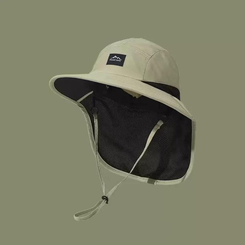 Unisex Sommer Breiter Rand Wasserdicht Schnelltrocknend Panama Hüte Outdoor Visier Eimerhüte Netz Atmungsaktiv Sonnenhut mit Nackenschutz