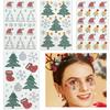 Christmas Makeup White Snowflake Christmas Tree Stickers Rhinestone Eyes Face Temporary Tattoo Self Adhesive Patch Festival Stag