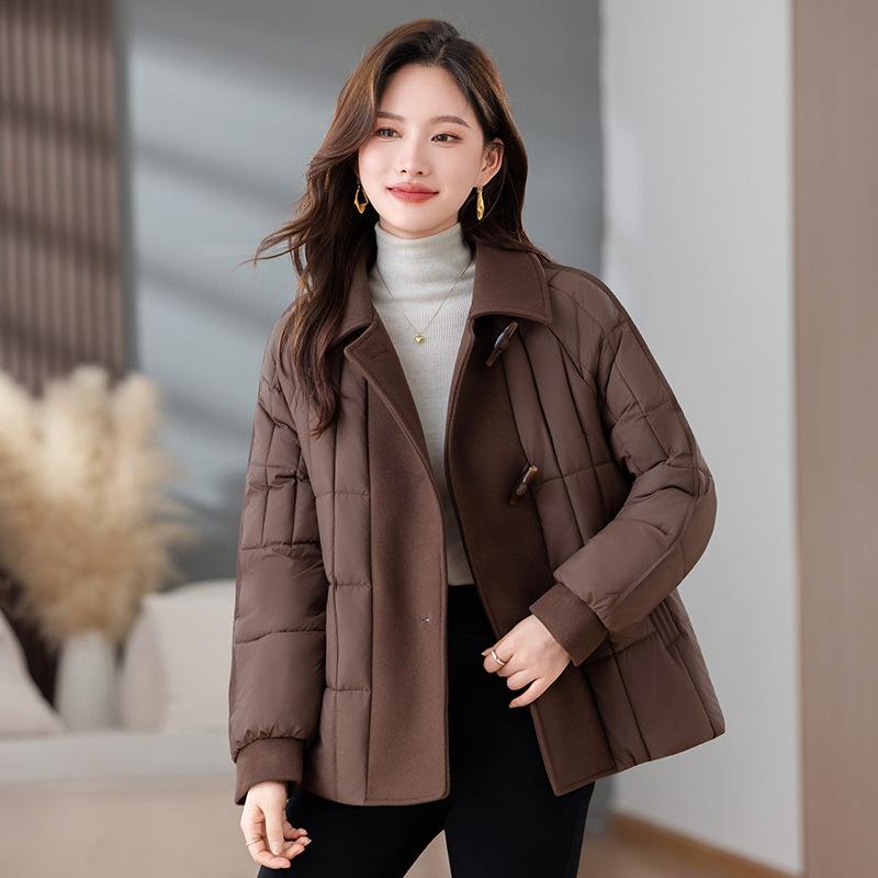 Chaqueta corta de invierno acolchada de algodón para mujer Mothers Down, abrigo acolchado de algodón para mujer, chaqueta acolchada de algodón actualizada para personas de mediana edad y mayores.