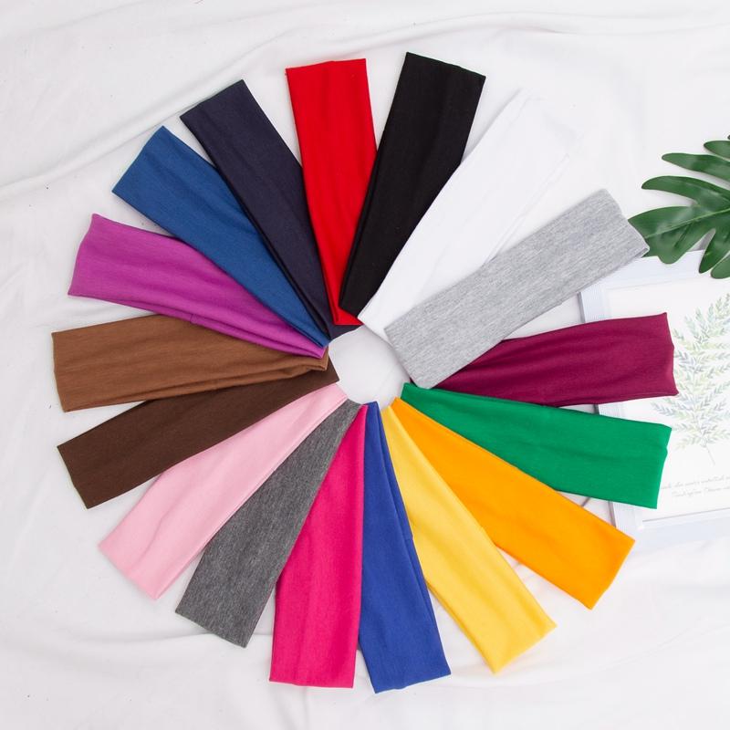 Cotton Solid Color Sports Headbands Gym Running Yoga Sweat Hair Bands High Elastic Makeup Women Tennis Hairband Hair Accessories