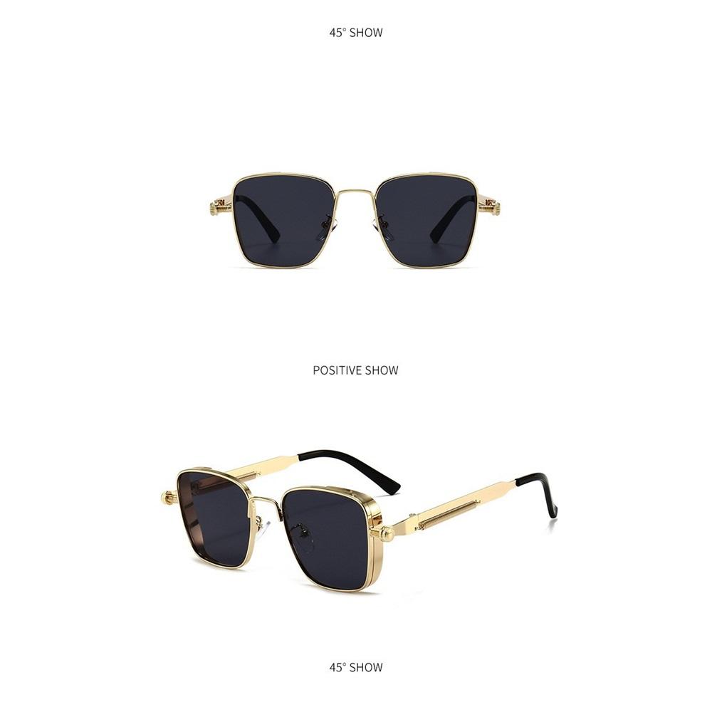 Retro square frame steampunk metal sunglasses personality sunglasses