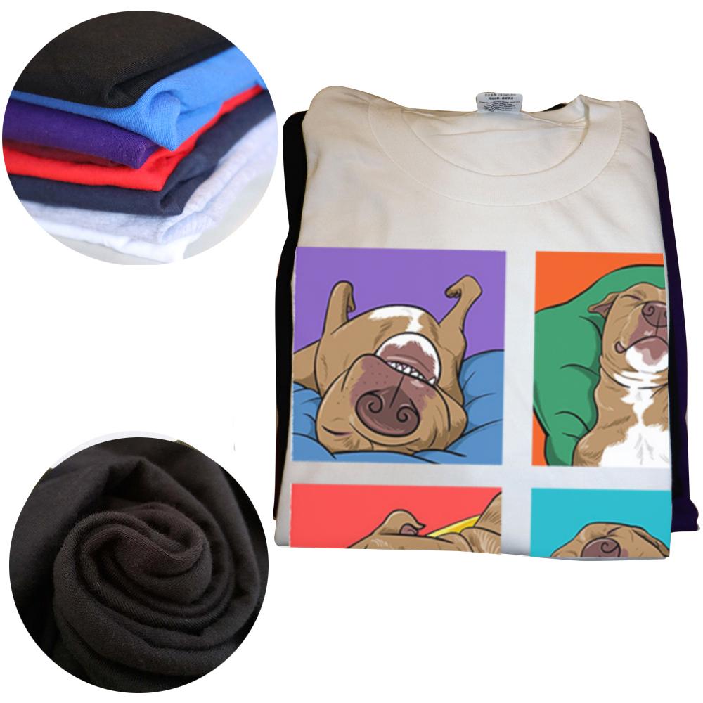 Funny Pitbull Lazy Gift for Dog Love T Shirts Graphic Cotton Streetwear Short Sleeve Birthday Summer Style T-shirt Mens Clothing