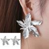 Neu Silber Gold Elegant Charme Party Hochzeit Floral Ohrringe Metall Große Blume Ohrstecker Hänger