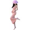 Sling Summer Silm Bodycon Dress Pink Bra