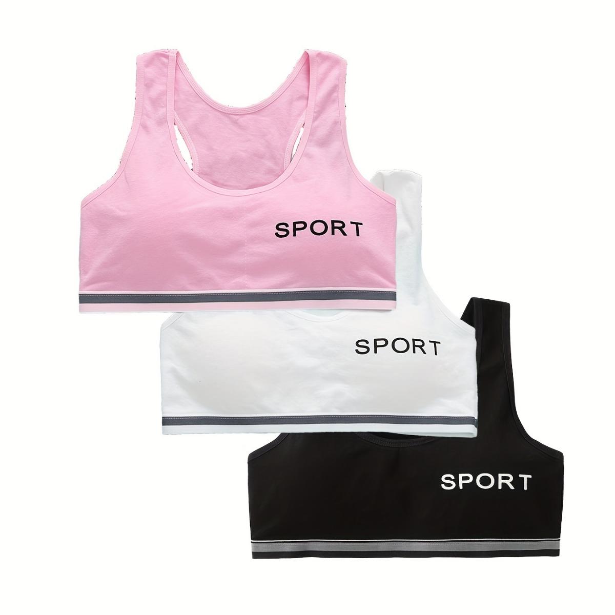 

3 упаковки спортивного нижнего белья для девочек, хлопчатобумажное, мягкое и удобное, подходящее для детей 9-15 лет 3pcs