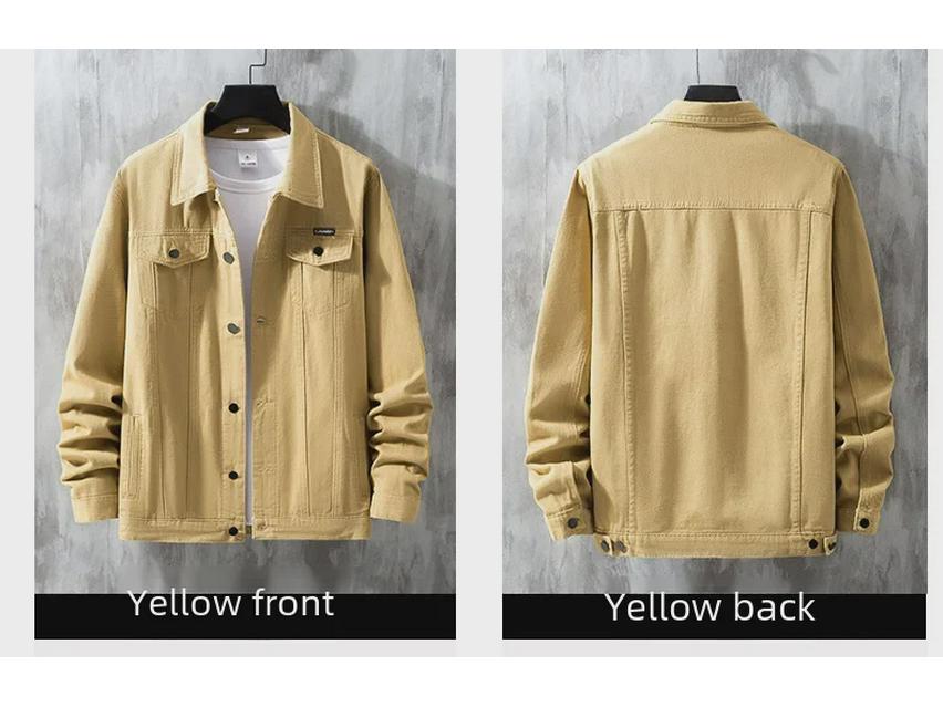 Men's Casual Denim Jacket - White & Black, 2022 Spring/Autumn Collection, Solid Color, Trendy All-Match Design