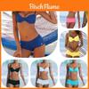Bikini Monocolore Elegante da Donna Costume da Bagno Sexy Senza Schiena Con Ferretto