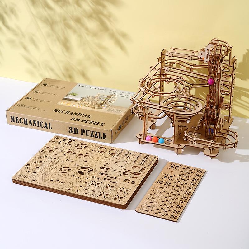 3D Holzpuzzle Lernspielzeug: DIY Kreativer Zeit- und Raumtunnel