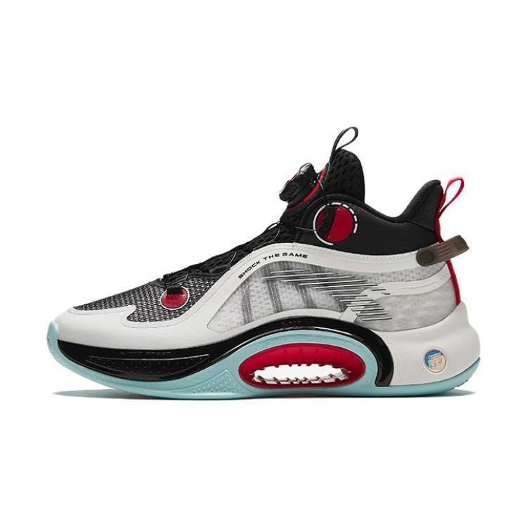 (GS) ANTA Basketball Shoes  White Black Red  Kids  312411109-3 EU 39