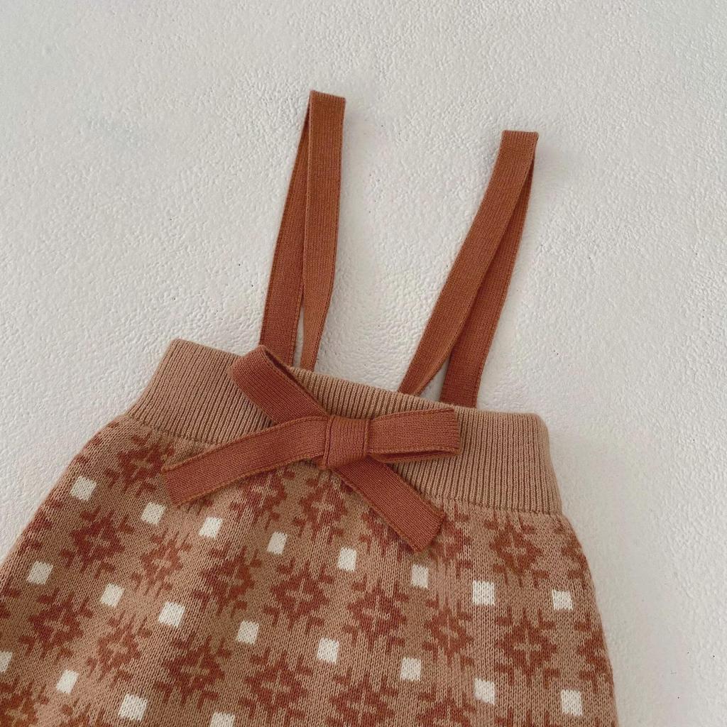 2025 Herbst Kleinkind Mädchen Übergröße Kontrast Strickjacke & Schleife Strampler Set