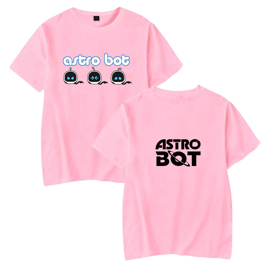 Astro Bot Женские и мужские футболки с графическим принтом Футболка с принтом аниме О-образный вырез Оверсайз Короткие рукава Модная мужская одежда Уличная одежда XXS розовый 1290₽