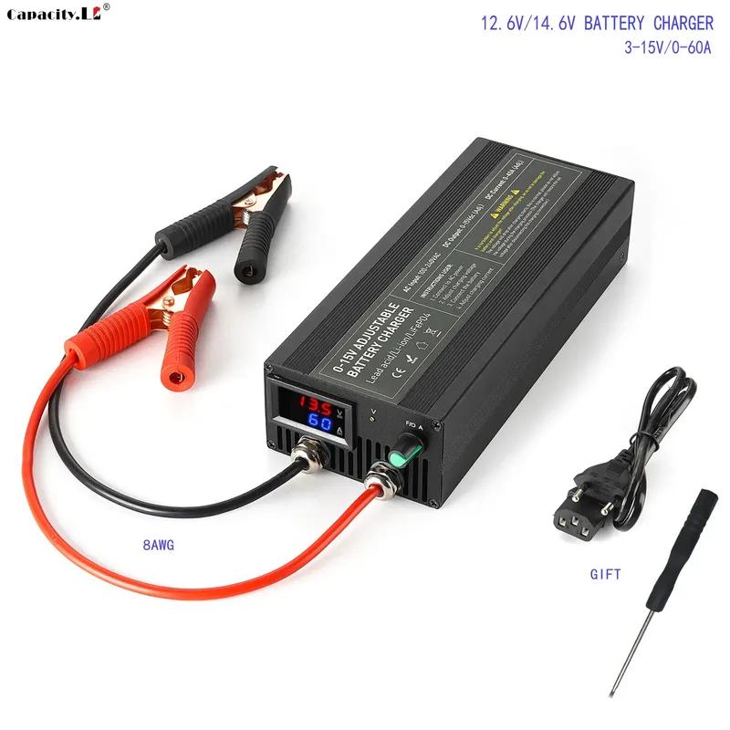 Portable 12V100A Lifepo4 Battery Charger 40A 50A Lithium Battery Charger 60A 85A with Adjustable Voltage and Current Anderson