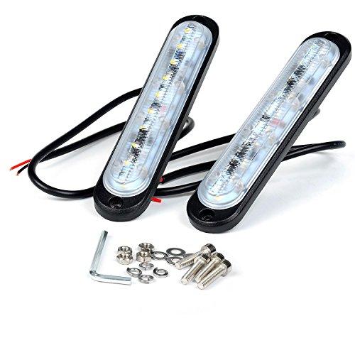 KAWELL Work Light, Daytime Running Light, Backup Lamp, LED, 12V, Slim, 10W x 2 LEDs, LED Work Light, Loading Light, Auxiliary Light, 12V/24V, IP68 Wat